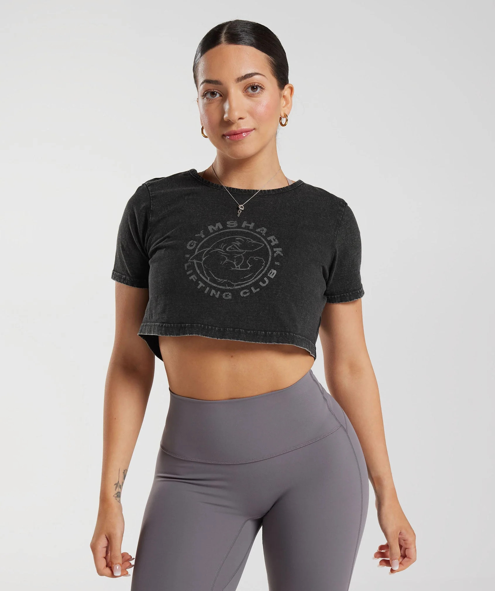 Gymshark Legacy Washed Crop Top - Black | Gymshark US
