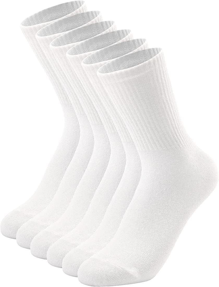 DOKUTOKU 3-12 Pack Womens Crew Socks Size 6-9 LightWeight Thin Casual Calf Socks | Amazon (US)