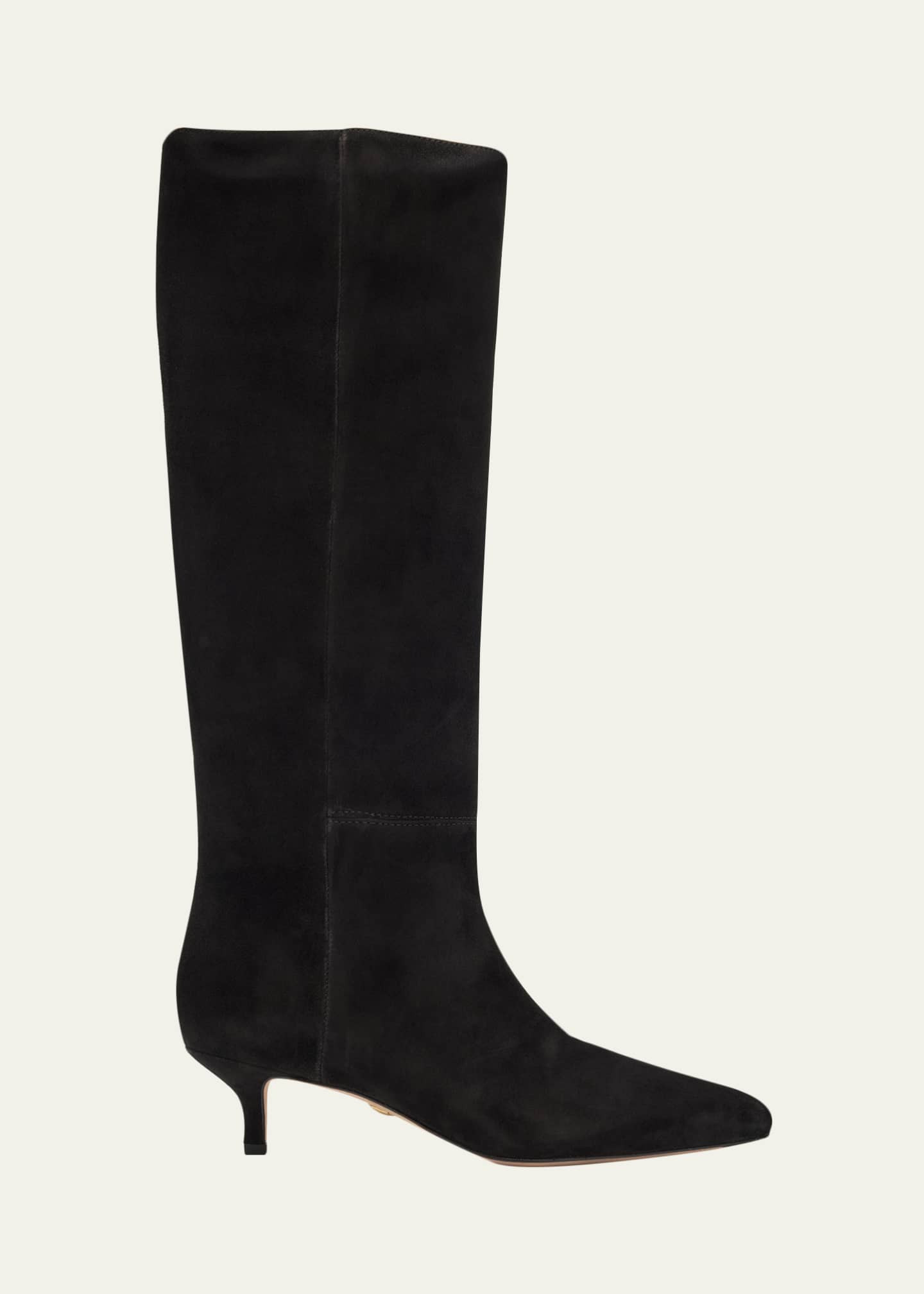 Veronica Beard Lisa Suede Kitten-Heel Knee Boots | Bergdorf Goodman