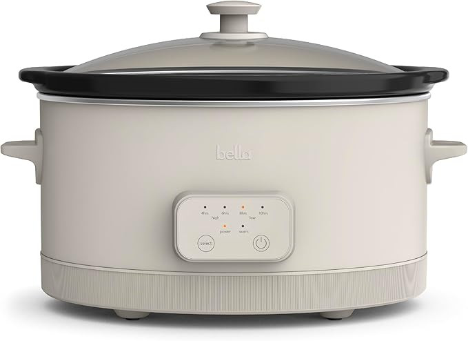 bella 6.0 Qt Programmable Slow Cooker, EverGood™ Ceramic Nonstick Coating, Adjustable Temperatu... | Amazon (US)