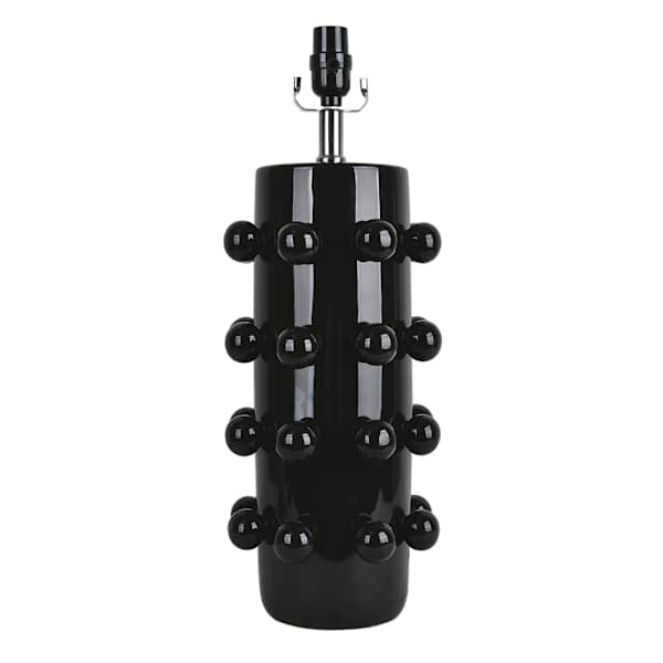 Black Ceramic Dot Medium Table Lamp Base, 21" | At Home