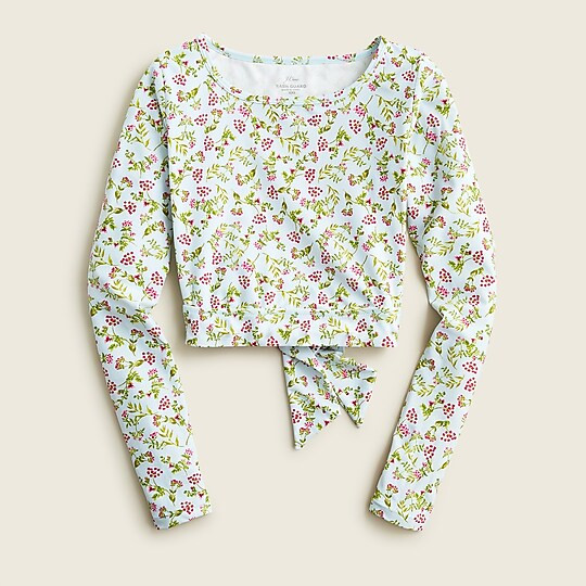Cropped rash guard in cloud meadow floral | J. Crew US