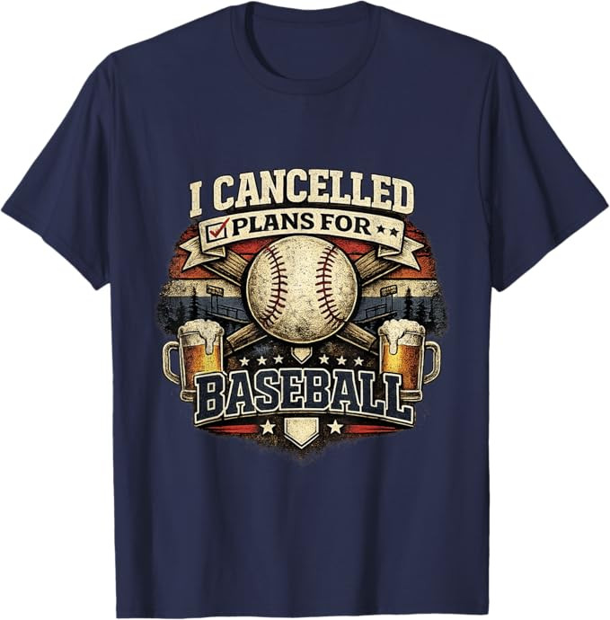 I Cancelled Plans for Baseball Vintage Retro Graphic T-Shirt | Amazon (US)