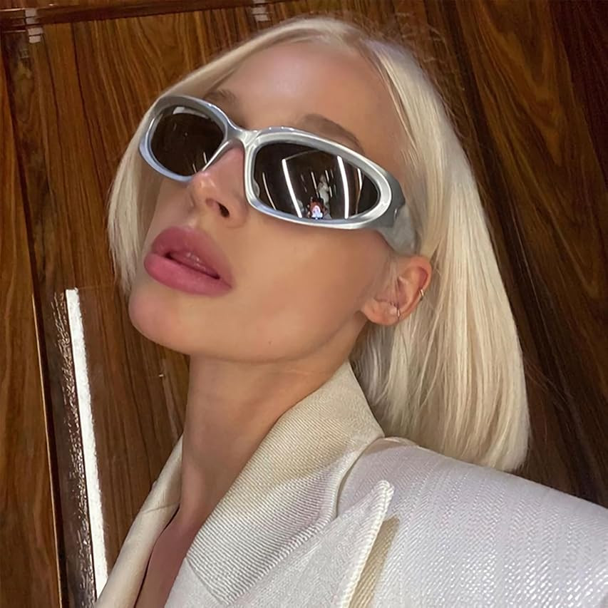 JASPIN 2 Pack Wrap Around Fashion Sunglasses for Women Trendy Y2k Sport Shades UV400 Eyeglasses | Amazon (US)