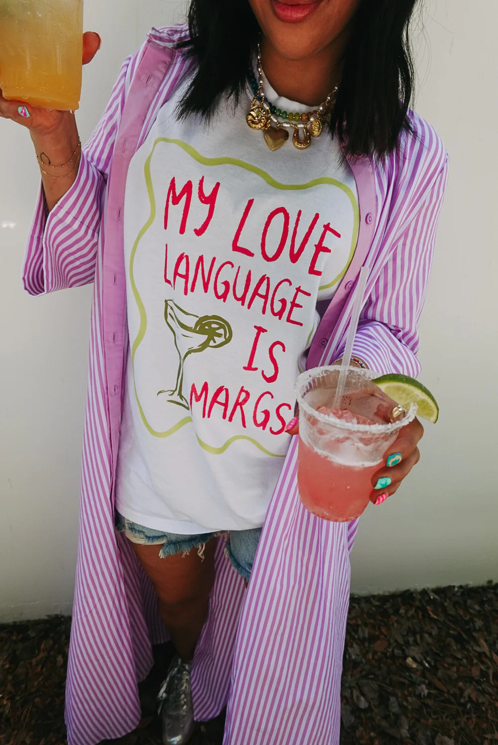 ETTA OG | love language is margs graphic tee - white | Etta & East