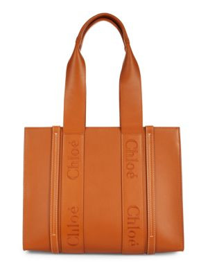 Woody Logo Leather Tote | Saks Fifth Avenue OFF 5TH