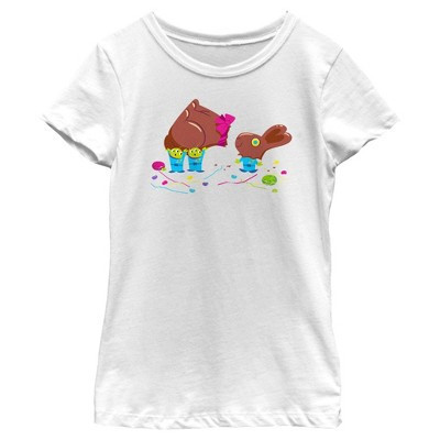 Girl's Toy Story Aliens Chocolate Easter Bunny  T-Shirt - White - Large | Target