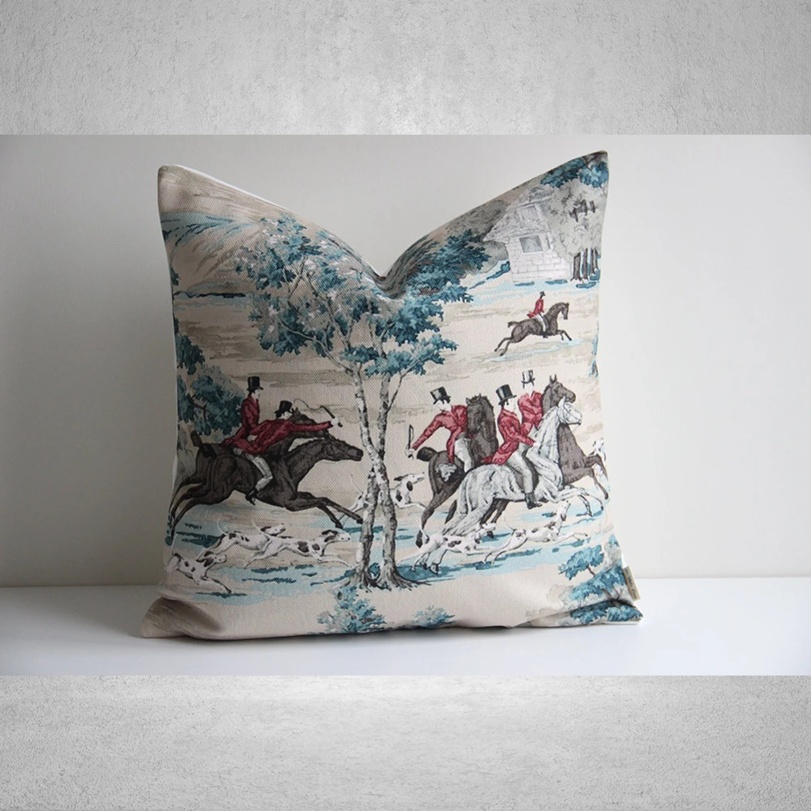 Ancient Tallyho Throw Pillow Cover Antique Horse Riders | Etsy | Etsy (US)