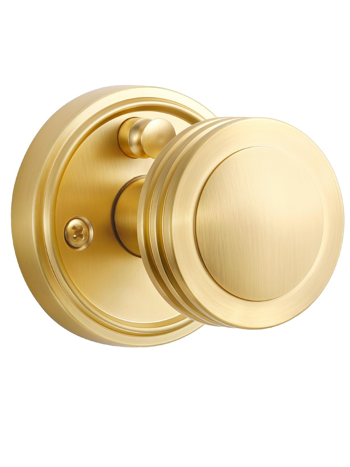 1 Pack Gold Door Knob Privacy Door Knobs Satin Brass Door Handle Interior Brushed Gold Door Knobs... | Amazon (US)