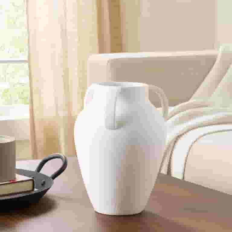Better Homes & Gardens 9.8" White Handled Ceramic Vase | Walmart (US)