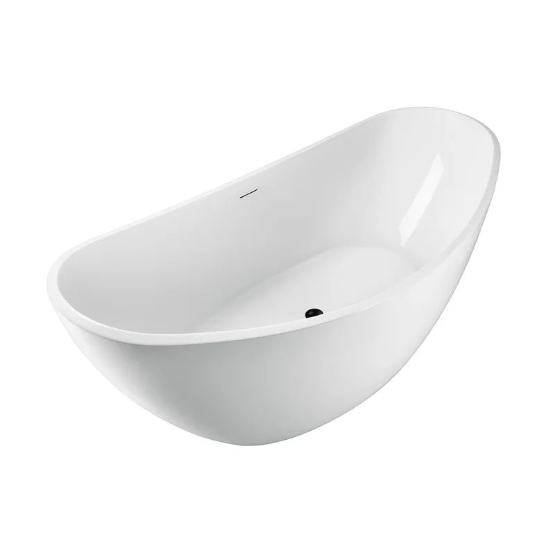 N950BL 75" x 35" Freestanding Soaking Acrylic Bathtub | Wayfair North America