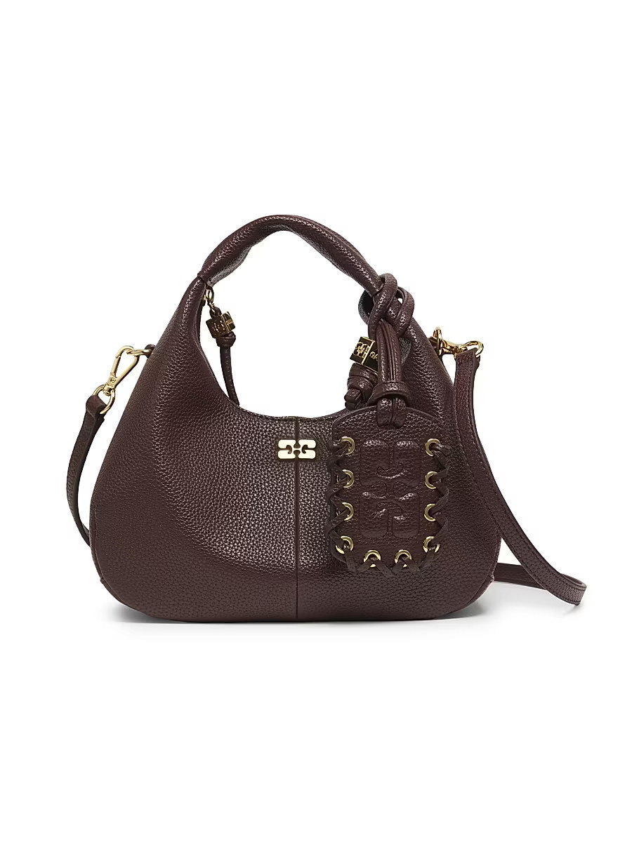 Women's Mini Logo Grained Hobo Bag - Chicory Coffee | Saks Fifth Avenue