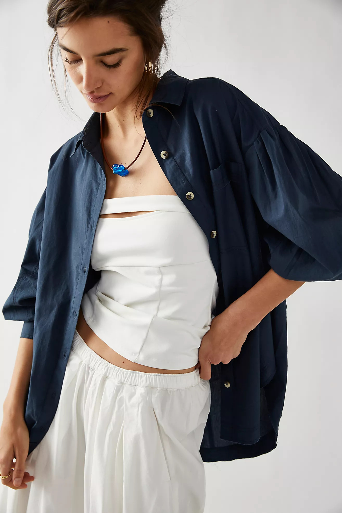 We The Free Happy Hour Solid Poplin Top | Free People (Global - UK&FR Excluded)