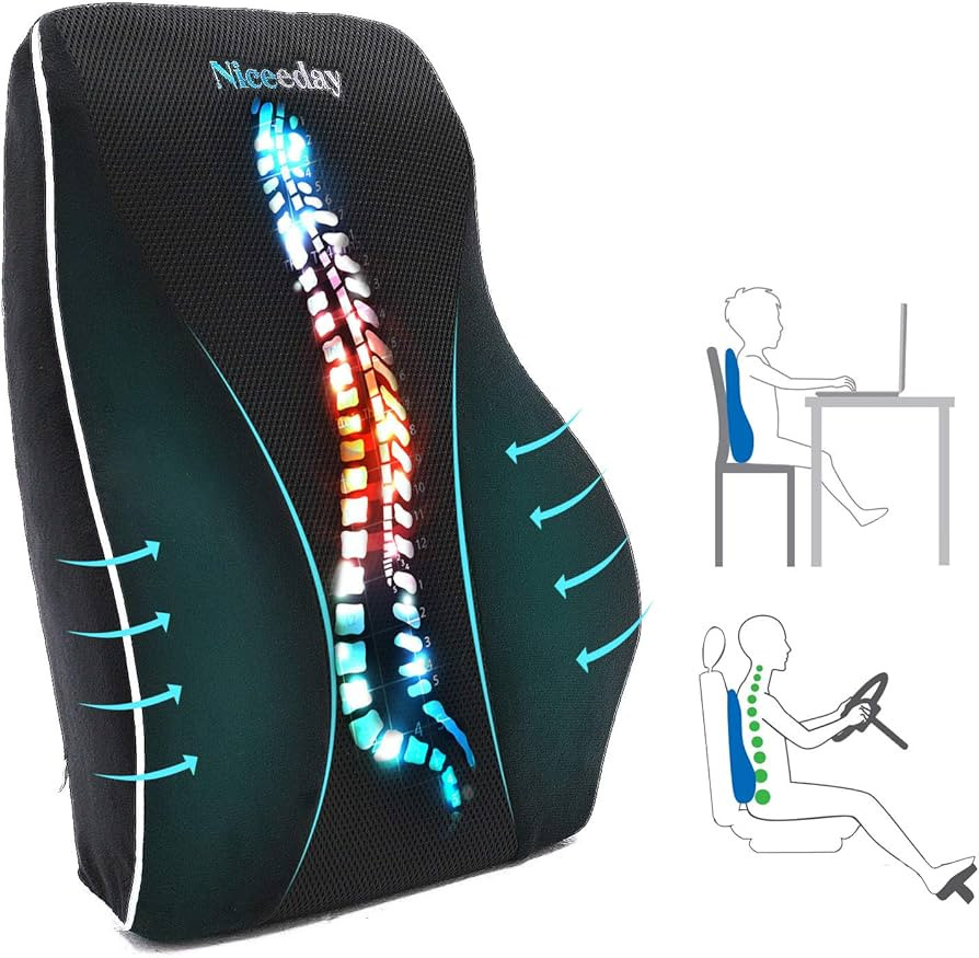 Lumbar Support Pillow for Office Chair Car, Gaming Chair Lower Back Pain Relief Memory Foam Cushi... | Amazon (US)