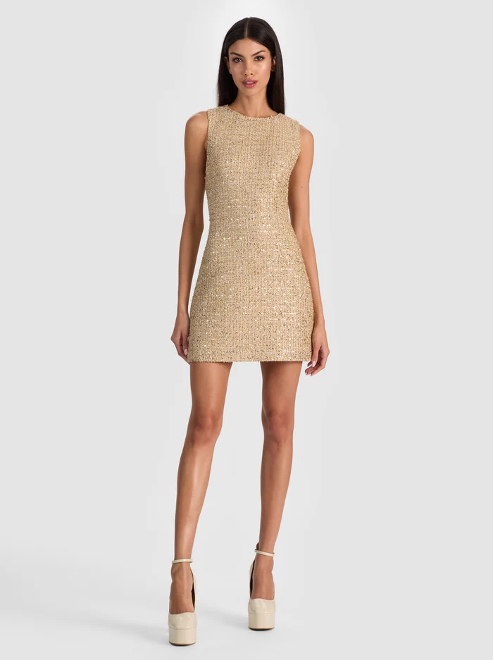 CADE EMBELLISHED TWEED MINI DRESS | Alice + Olivia