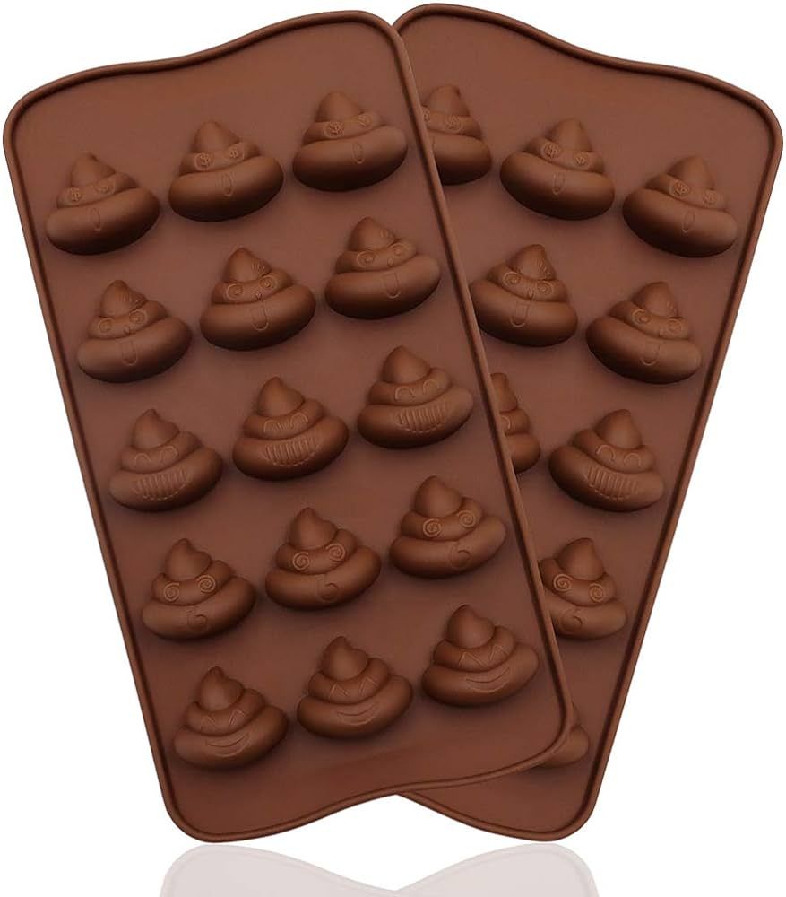 WYBG 2Pcs Poop Silicone Molds, Silicone Funny Poop Molds for Chocolate, Cake, Candy, Pudding, Fon... | Amazon (US)