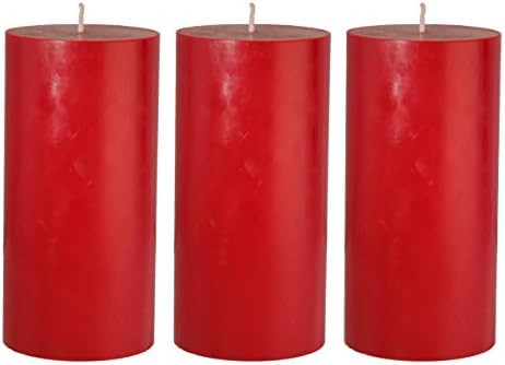 CandleNScent 3x6 Holiday Red Pillar Candles Hand Poured Unscented (Pack of 3) | Amazon (US)