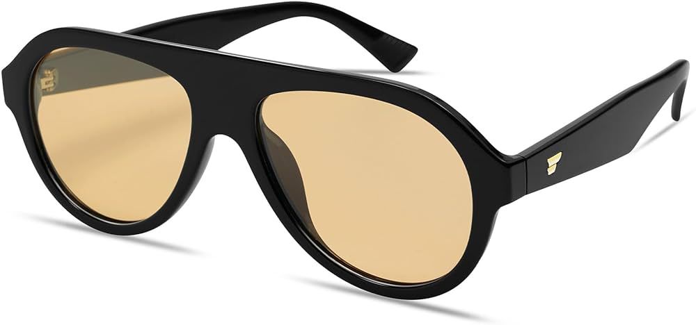 VANLINKER Retro Aviator Polarized Sunglasses for Men Women Trendy 70s Vintage Plastic Frame Sun G... | Amazon (US)