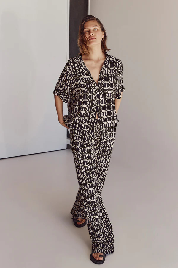 IZZIE CHAIN VISCOSE DRAWSTRING PANT | DISSH