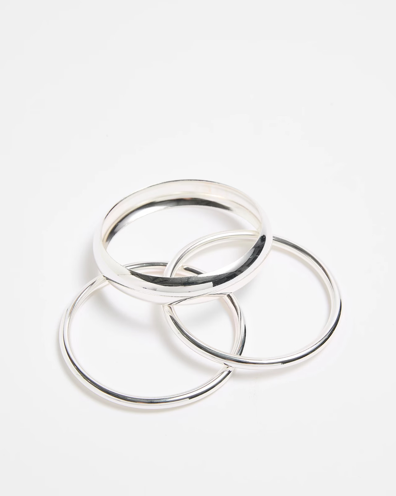 3 Pack Mixed Bangles Set - Silver colourway | Target AU