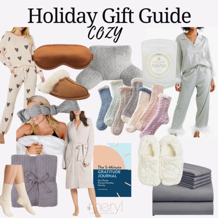 Holiday gift ideas for the person who likes it cozy. 
Barefoot Dreams Robe Pajamas Fur Trimmed Pajamas Fuzzy Socks Soft Blanket Cozy Sheets Weighted Blanket Weighted Eye Pillow UGG Slippers Back Pillow Voluspa Candlee

#LTKGiftGuide #LTKstyletip #LTKHoliday