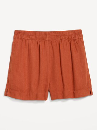 High-Waisted Beach Linen Pull-On Shorts | Old Navy (US)