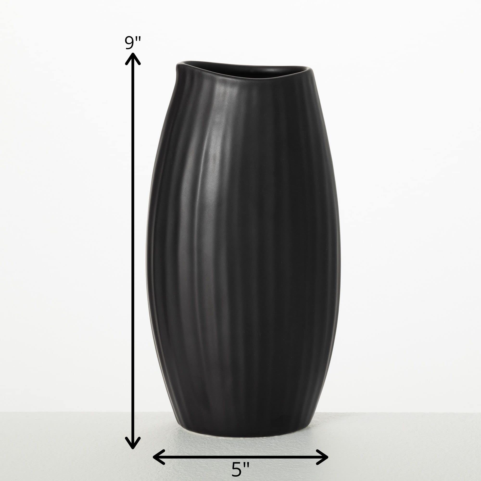 Sullivans Ceramic Black Vase, 9" Tall Flower Vase for Modern Home Décor, Minimalist Ceramic Vase... | Amazon (US)