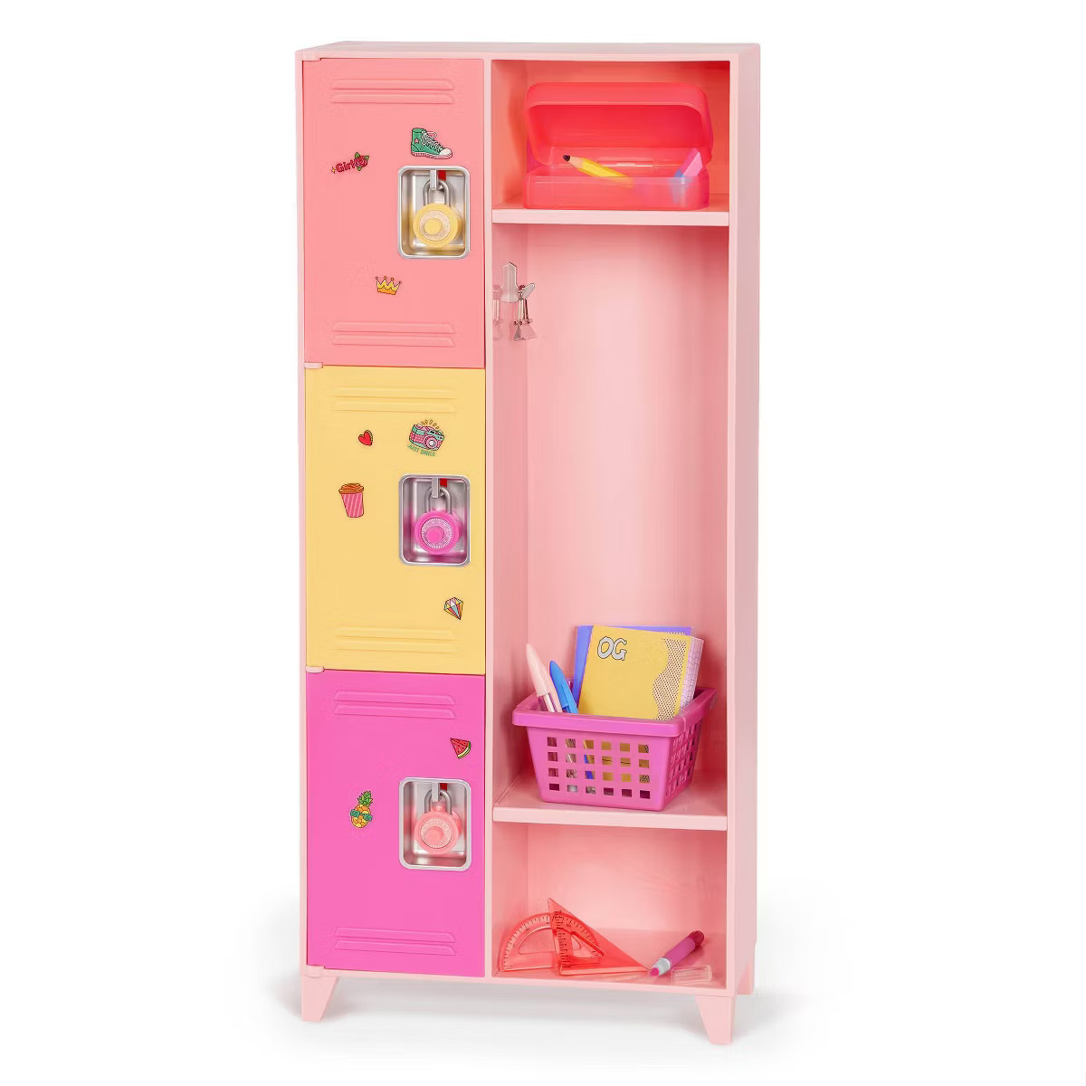 Our Generation School Spirit Pink Locker & Supplies Accessory Set for 18" Dolls: Includes Pencil,... | Target
