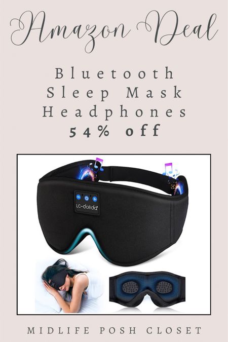 If you have trouble sleeping, this Bluetooth sleep mask headphones can help. Currently 54% off on Amazon!

#LTKfindsunder50 #LTKsalealert #LTKover40