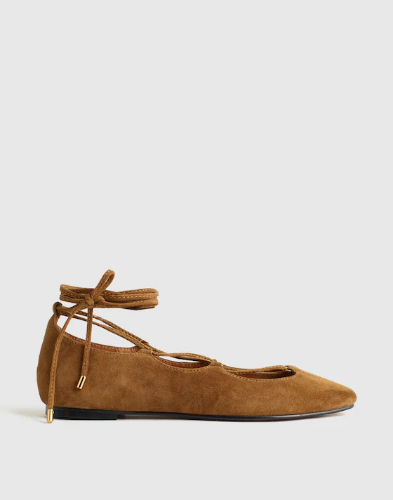 The Greta Lace-Up Ballet Flat | Madewell