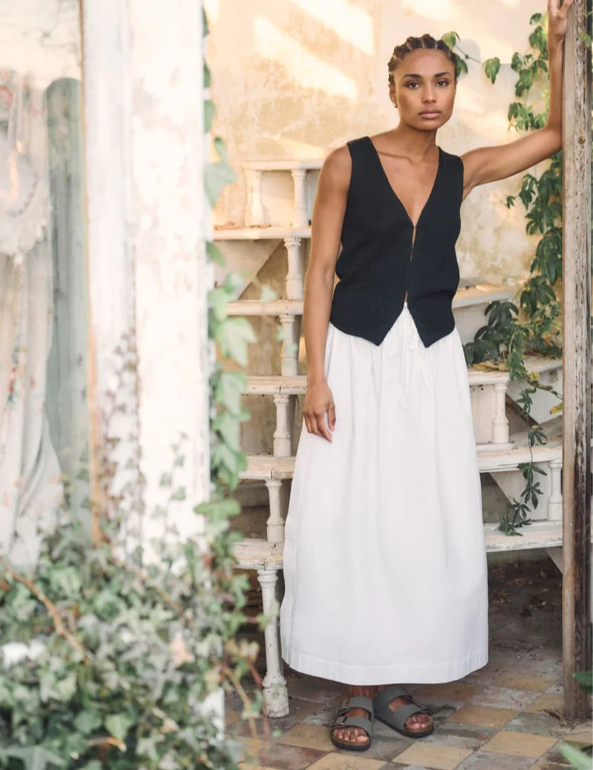 White Poplin Drawstring Midi Skirt
  

  
    £55.00 | Nobody's Child