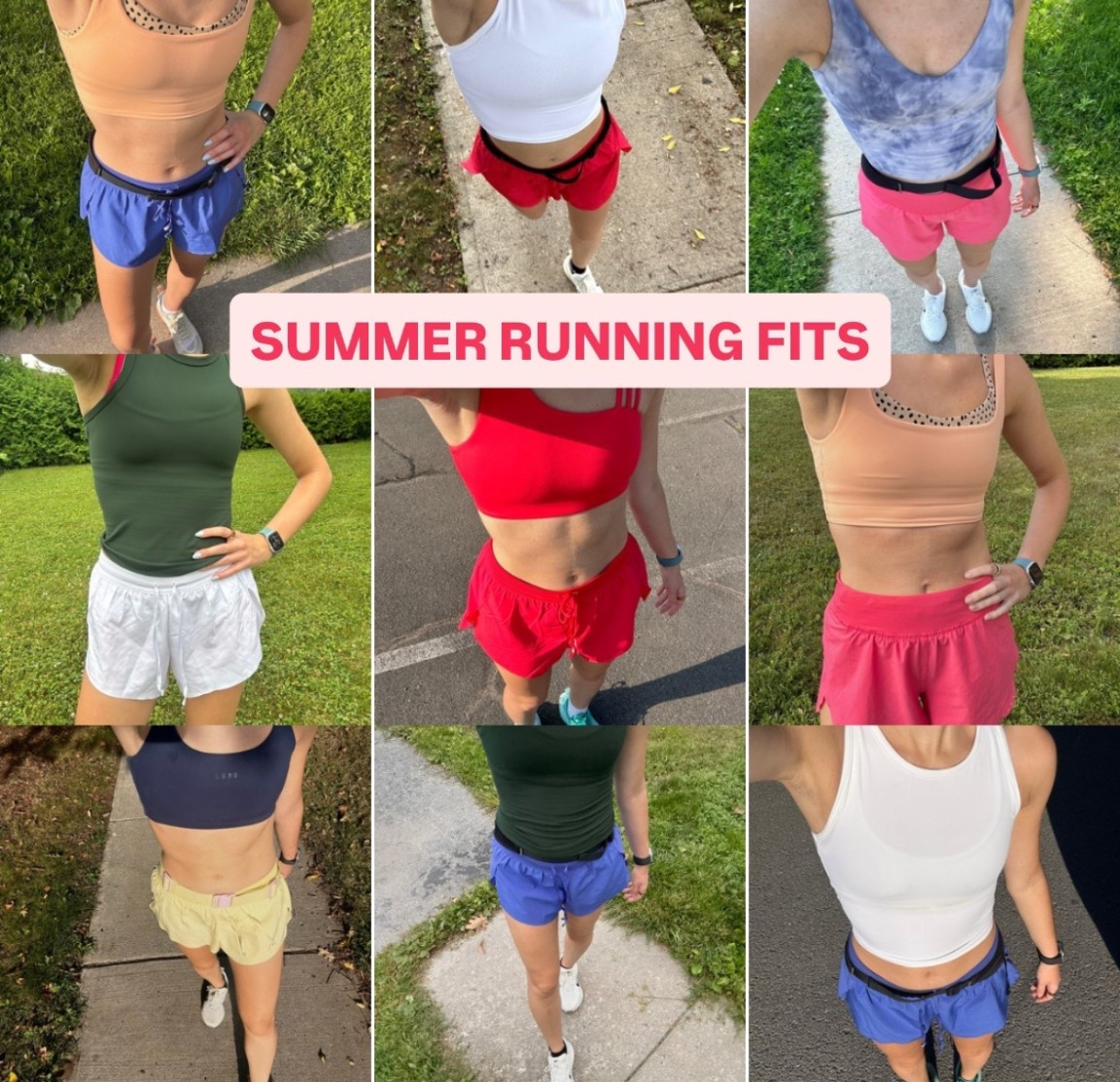 Summer running fits 

LSKD - Size small
LULULEMON - size 4

Summer running outfit inspo, colourful running outfit

#LTKfall #LTKcanada