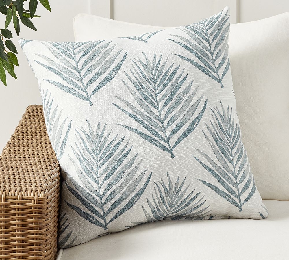 Performance Palm Jacquard Outdoor Pillow | Pottery Barn (US)