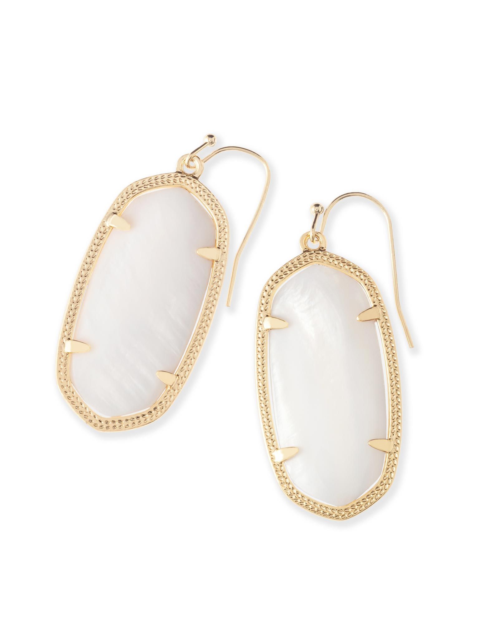 Elle Gold Drop Earrings in White Pearl | Kendra Scott