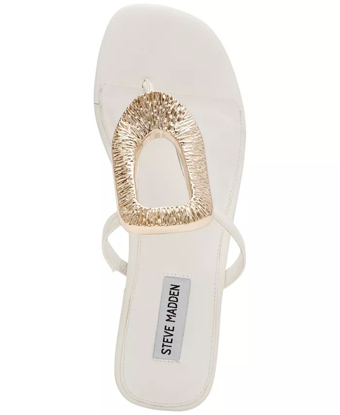 Steve Madden Women's Melo Ornament Embellished T-Strap Slide Sandals - Macy's | Macy's