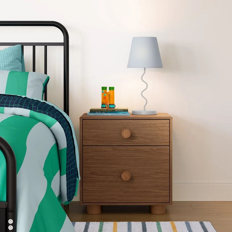 Mainstays Curvy Table Lamp with Greige Finish and Fabric Shade | Walmart (US)