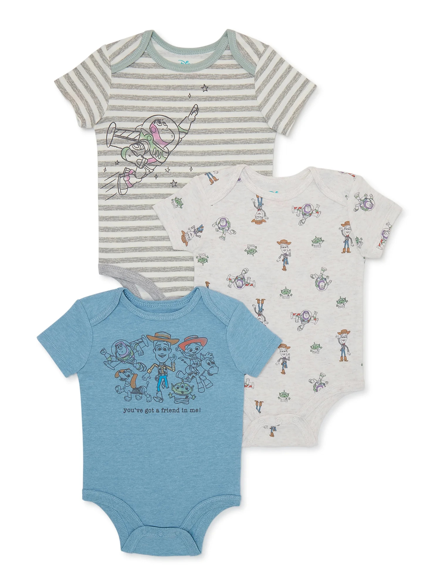Disney Pixar Toy Story Baby Boys Bodysuit, 3-Pack, Sizes 0-24 Months - Walmart.com | Walmart (US)