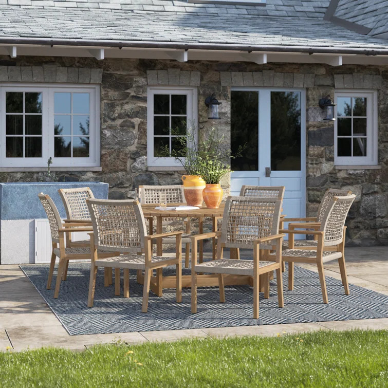 Fleur 8 - Person Round Outdoor Dining Set | Wayfair North America