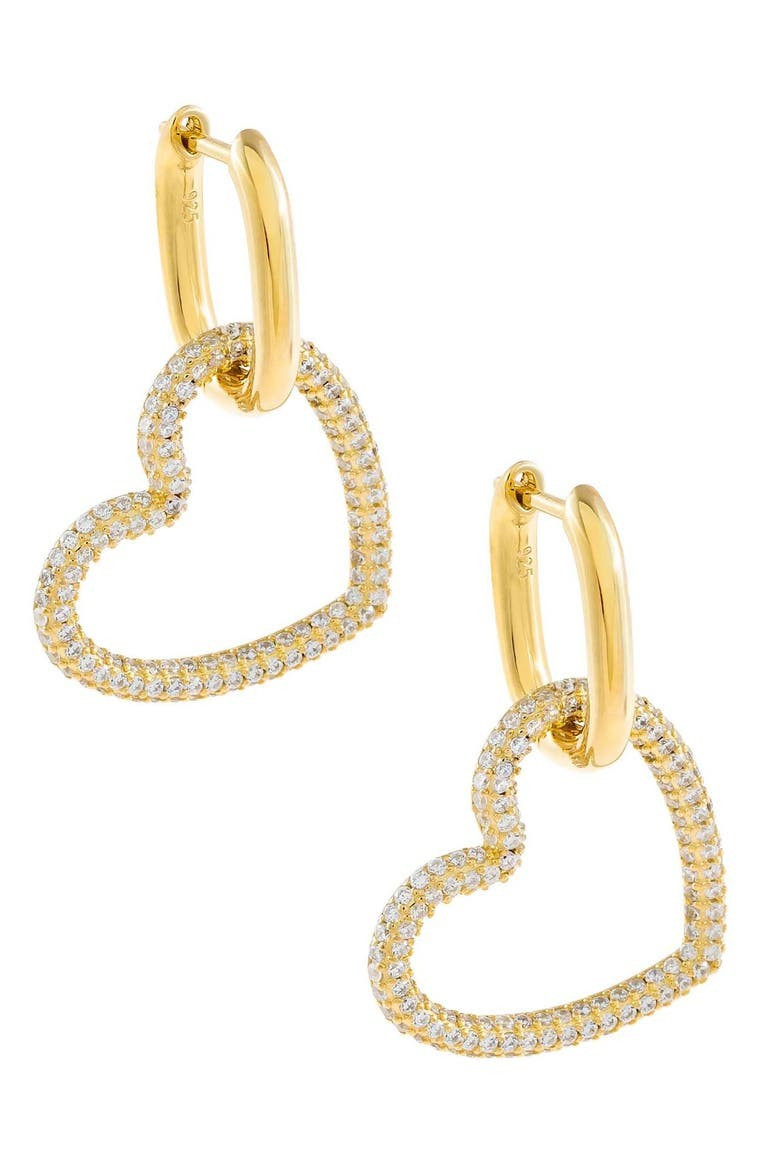 Open Heart Pavè Huggie Hoop Earrings | Nordstrom