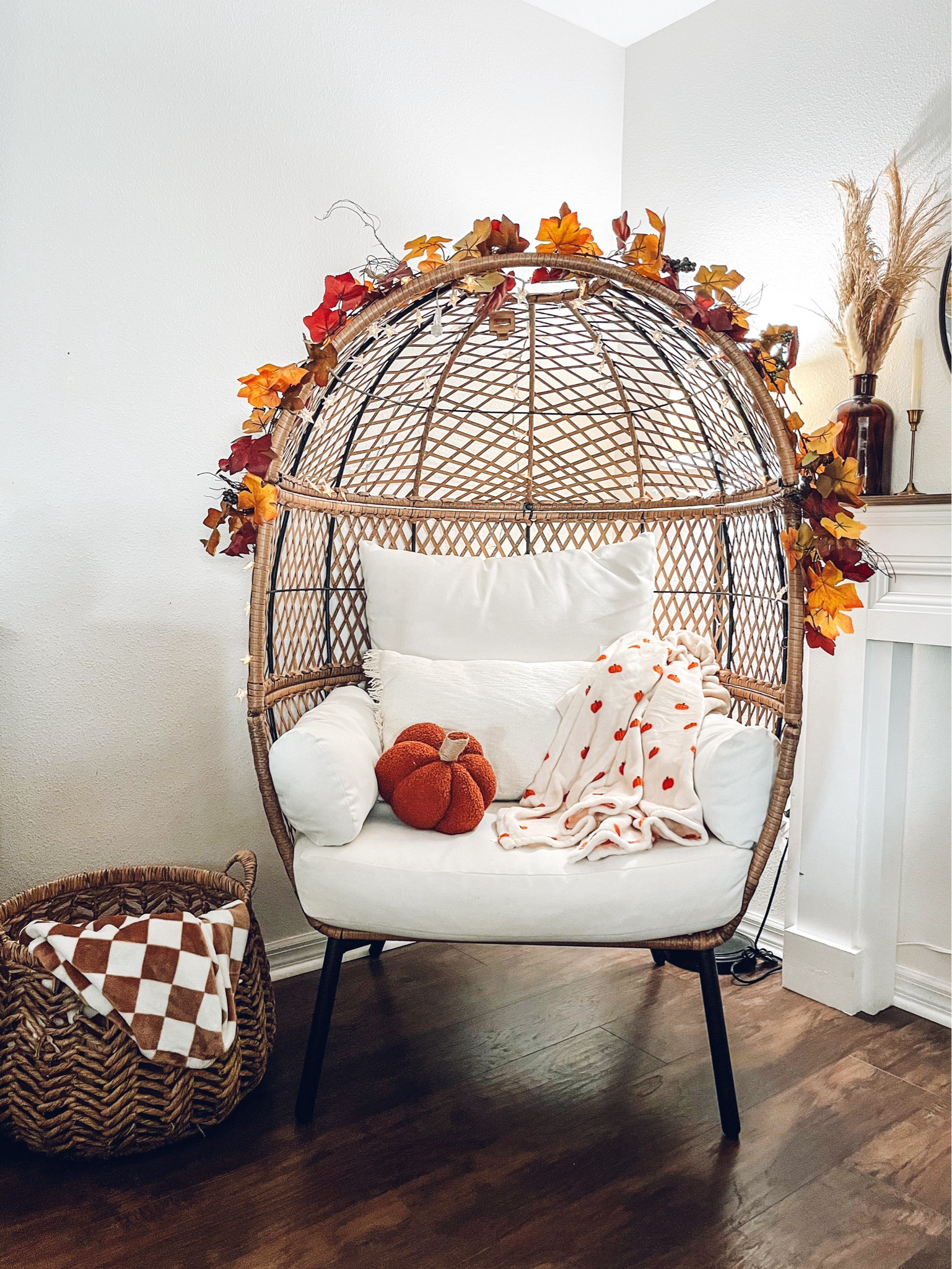 A little late but here some Fall egg chair decor. Happy Fall yall 

#LTKFallSale #LTKHome #LTKSeasonal
