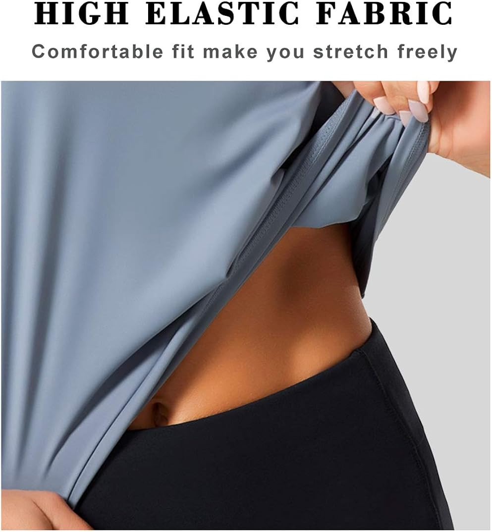 Dragon Fit Women Sleeveless Yoga Tops Workout Cool T-Shirt Running Short Tank Crop Tops | Amazon (US)