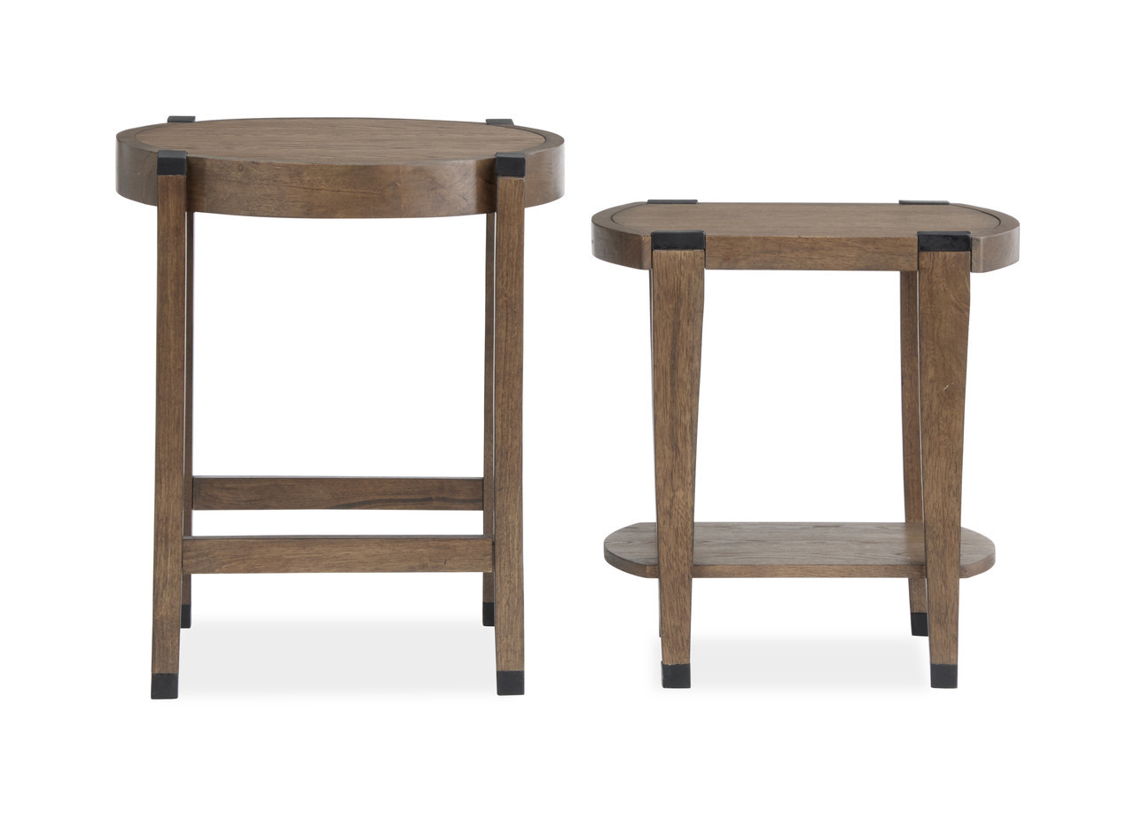 Kaysen Nesting End Table In Wallaby And Matte Black | 1stopbedrooms