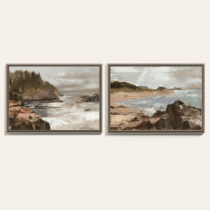 Northern Cape Seascape Canvas Framed Wall Art Print | Ballard Designs, Inc.