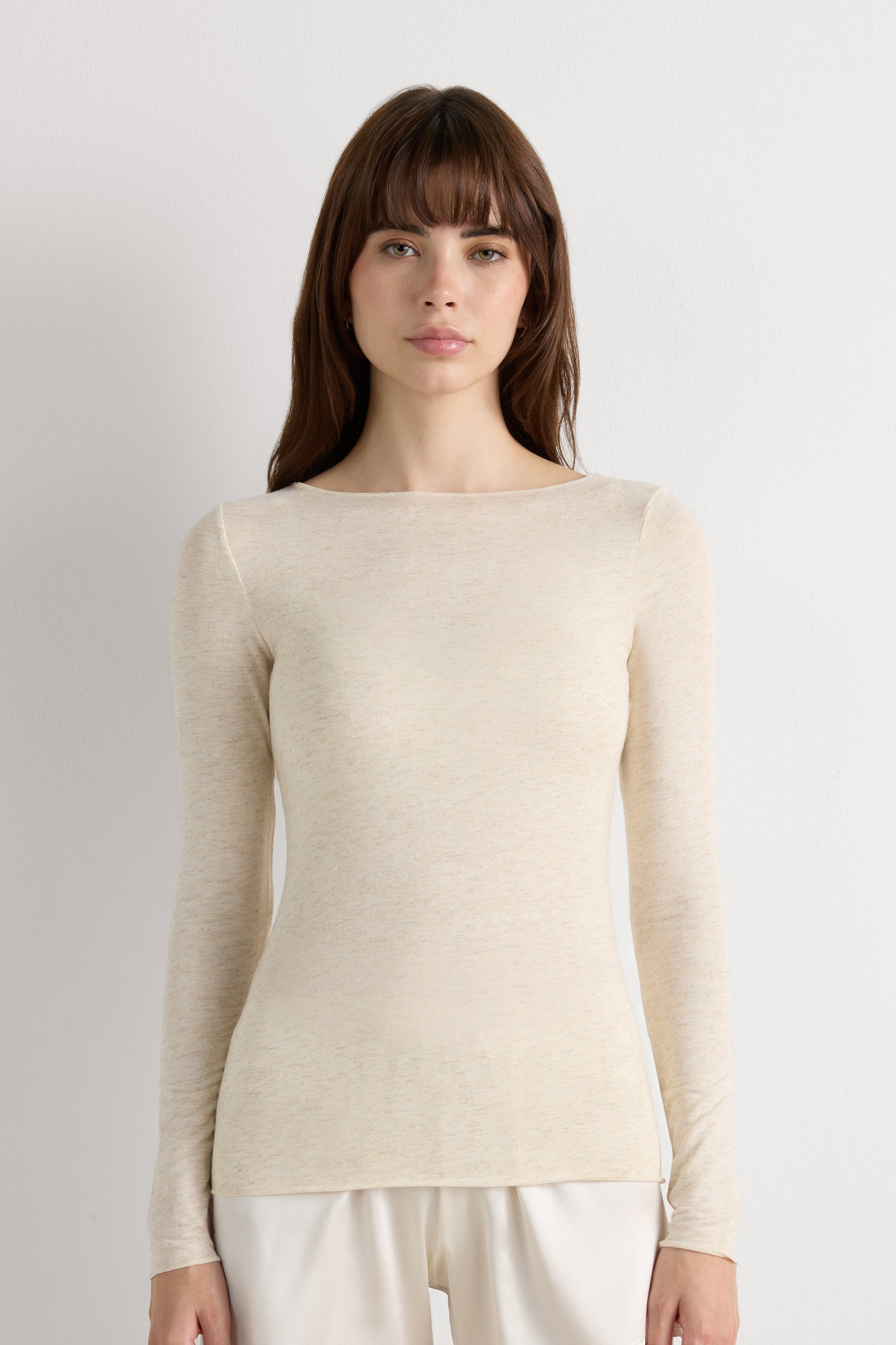 Crewneck Top in Modal Light with Cashmere Lamé - Intimissimi | Intimissimi (US)