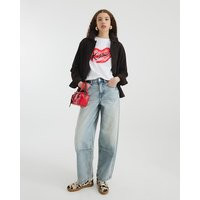 River Island Womens White Short Sleeve Kisses Sketch T-Shirt | River Island UK & IE