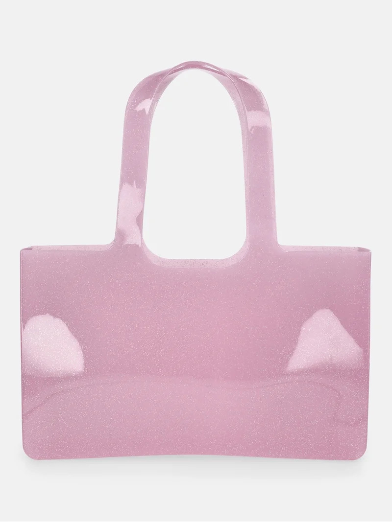 No Boundaries Women's Jelly Tote Bag, Pink Glitter | Walmart (US)
