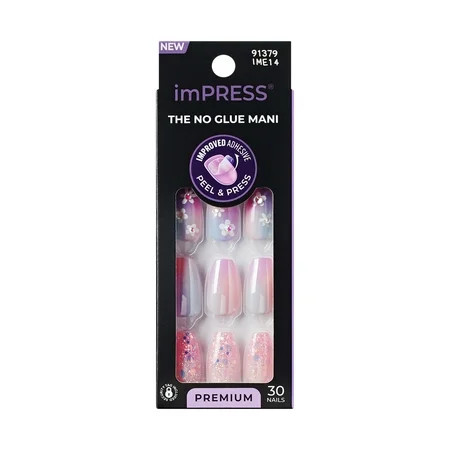 KISS imPRESS Premium Press on Nails Portal Purple Medium Almond 30 Count | Walmart (US)