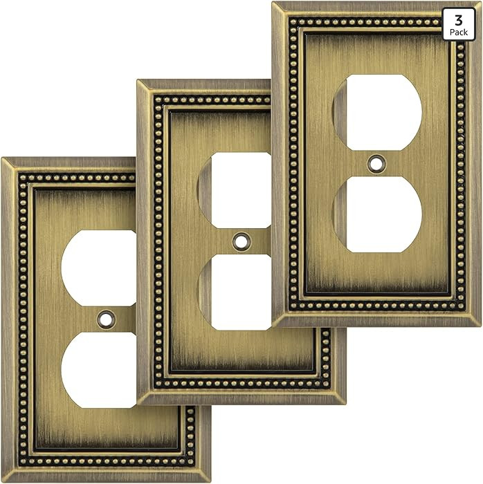 Henne Bery Sunken Pearls Heavy Duty Decorative Wall Plate Switch Plate Outlet Cover (Single Duple... | Amazon (US)