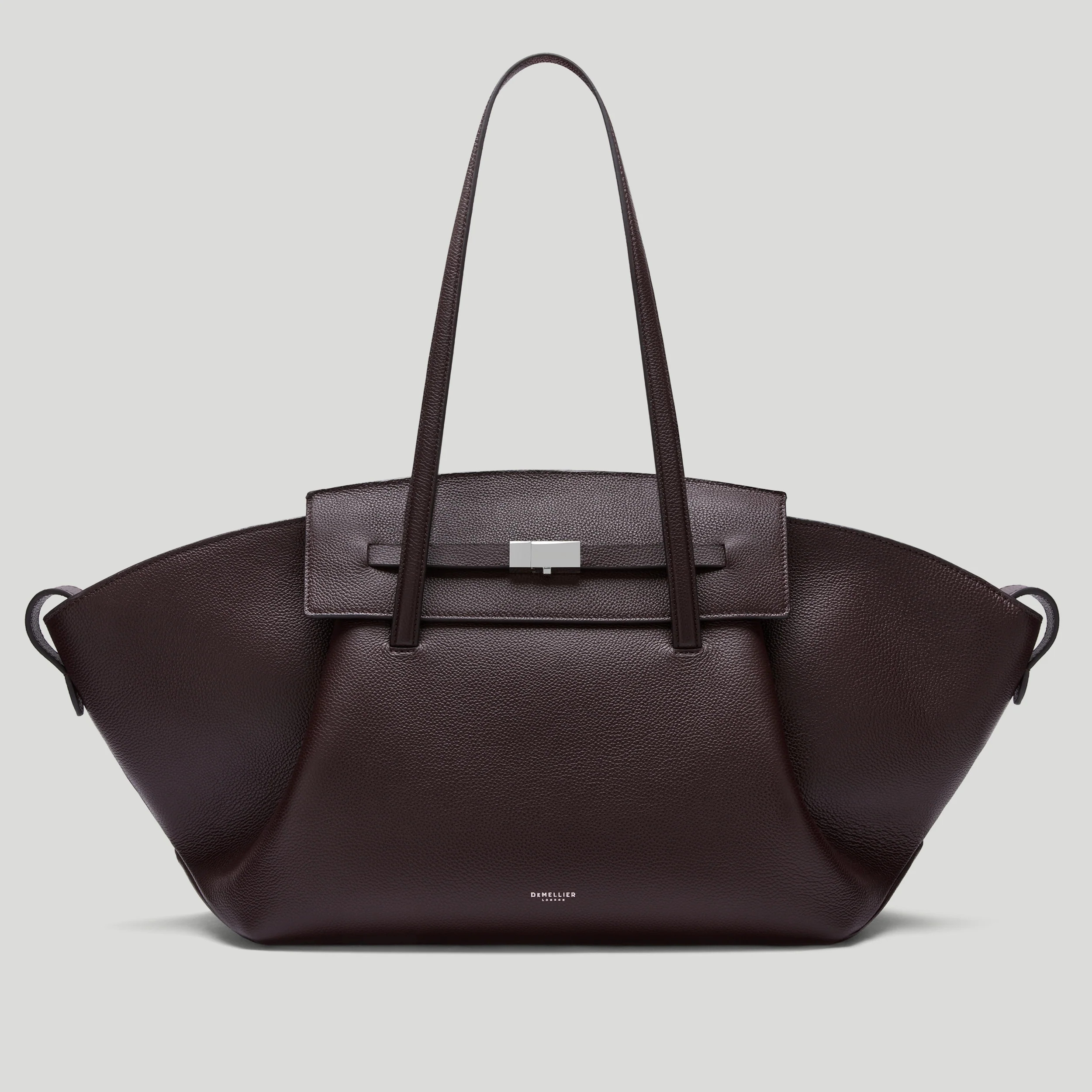 DeMellier The Brooklyn in Bordeaux Small Grain Leather Tote & Work bag | DeMellier