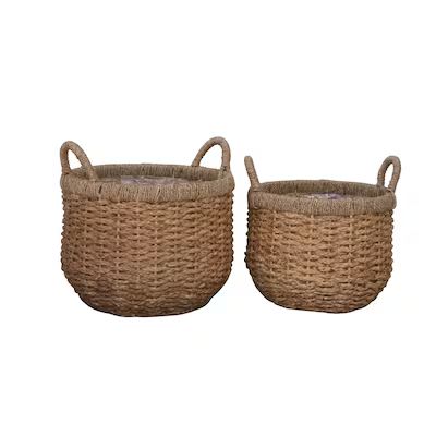 allen + roth 2-Pack Medium (8-25-Quart) 15.75-in W x 11.81-in H Natural Wicker Planter Lowes.com | Lowe's